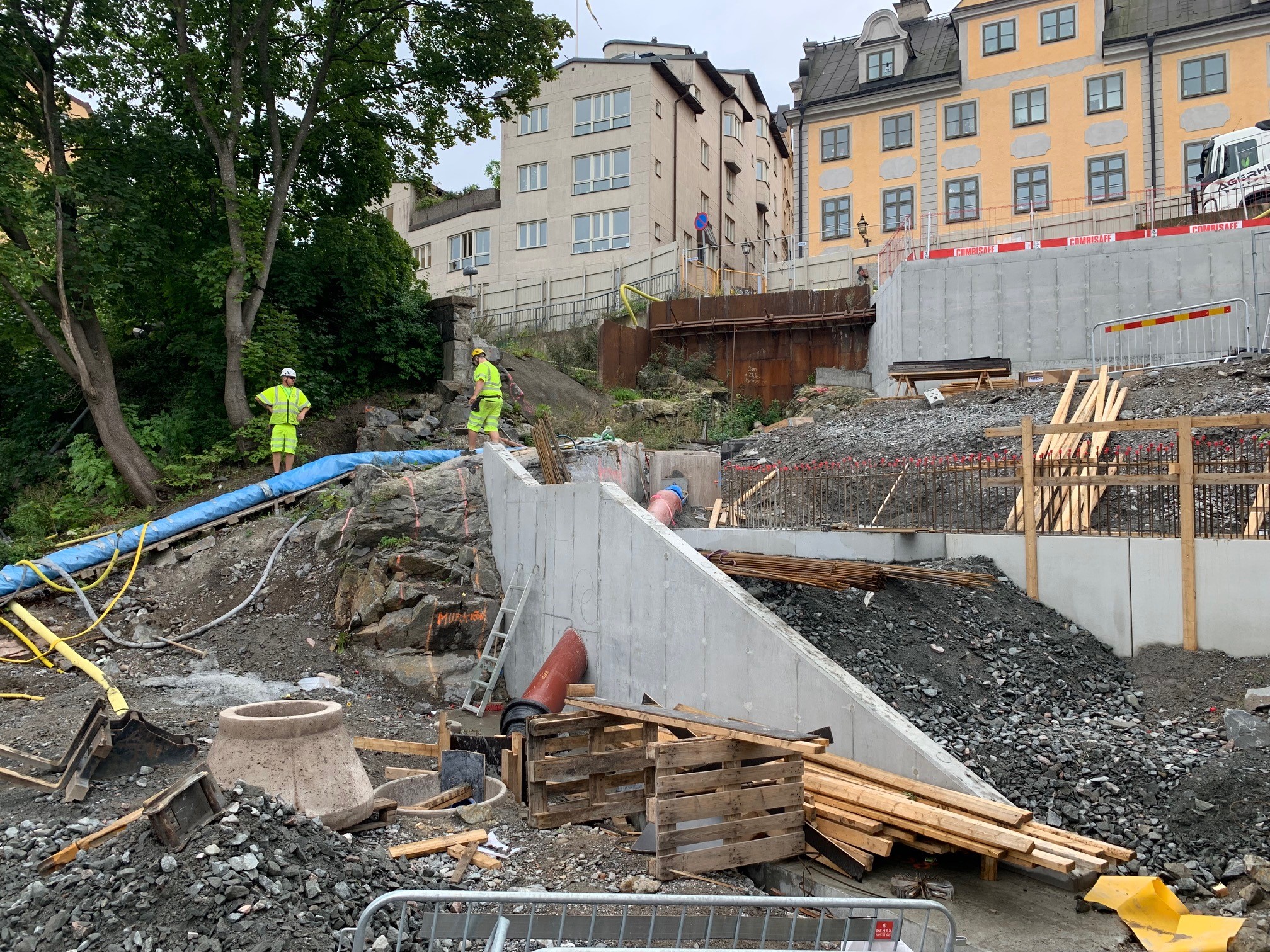 VRS kanalrör byggarbetsplats Katarinavägen